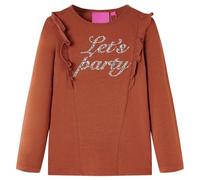 vidaXL Maglietta da Bambina a Maniche Lunghe Cognac 128