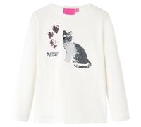 vidaXL Maglietta da bambina a maniche lunghe Ecru Taglia 104