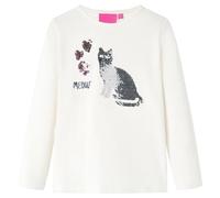 vidaXL Maglietta da Bambina a Maniche Lunghe Ecru 128