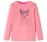 Maglietta da Bambina a Maniche Lunghe Gatto Rosa 128