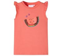 Maglietta da Bambina con Maniche Volant Corallo 104