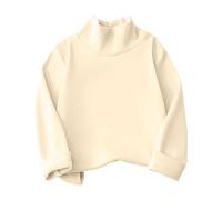 Maglietta da bambina di 9 anni, per autunno e inverno, a mezzo dolcevita, stile coreano, tinta unita, velluto tedesco, taglia M e L, per bambini (giallo chiaro, 18-24 mesi)