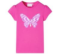 Maglietta da Bambina Maniche Aletta Rosa Scuro 140