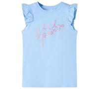Maglietta da Bambina Maniche Volant Azzurra 128