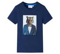 vidaXL Maglietta da Bambino a Maniche Corte Blu Scuro 128