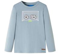 vidaXL Maglietta da Bambino a Maniche Lunghe Azzurra 128