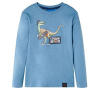 vidaXL Maglietta da Bambino a Maniche Lunghe Blu Medio 92