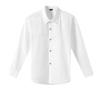 Maglietta da Bambino - Camicia Bianca con Bottoni a Maniche Lunghe per Ragazzi e Bambini Stagione Primaverile e Autunnale (WH2 120)