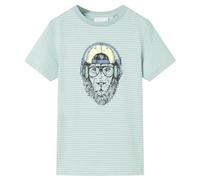 Maglietta da Bambino con Strisce Menta Chiaro 104