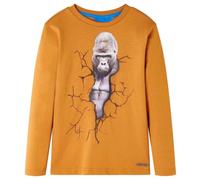 Maglietta da Bambino Maniche Lunghe Ocra Scuro 104