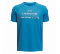 Maglietta da bambino Under Armour Tech Split Wordmark SS-BLU Dimensione per bambini: 140-146 / Colore: blu
