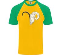 Maglietta Da Baseball A Maniche Corte Per Uomo Con Testa Di Capra Ariete