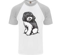 Maglietta Da Baseball A Maniche Corte Per Uomo Harlequin Poodle Sketch