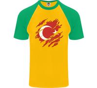 Maglietta Da Baseball S/S Con Bandiera Della Turchia Per Uomini