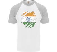 Maglietta Da Baseball S/S Con Bandiera Dell'India Per Uomini Giornata Indiana