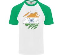Maglietta Da Baseball S/S Con Bandiera Dell'India Per Uomini Giornata Indiana