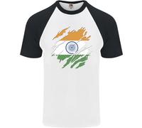 Maglietta Da Baseball S/S Con Bandiera Dell'India Per Uomini Giornata Indiana