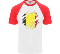 Maglietta Da Baseball S/S Del Giorno Del Belgio Con Bandiera Belga