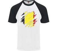 Maglietta Da Baseball S/S Del Giorno Del Belgio Con Bandiera Belga