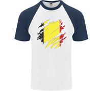 Maglietta Da Baseball S/S Del Giorno Del Belgio Con Bandiera Belga