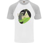 Maglietta Da Baseball S/S Divertente Alieno UFO Cattura Di Mucche