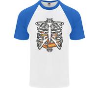 Maglietta Da Baseball S/S Divertente Con Torta Dentro Un Torso Di Scheletro