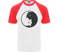 Maglietta Da Baseball S/S Divertente Per Amanti Dei Gatti Yin Yang