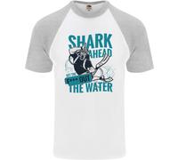 Maglietta Da Baseball S/S Divertente Per Subacqueo Uomo Shark Ahead