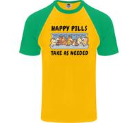 Maglietta Da Baseball S/S Divertente Per Uomini Equestri Con Pillole Di Cavallo