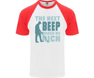 Maglietta Da Baseball S/S Divertente Per Uomini Metal Detecting The Next Beep