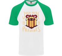 Maglietta Da Baseball S/S Divertente Per Uomini Solo Qui Per I Regali Di Natale