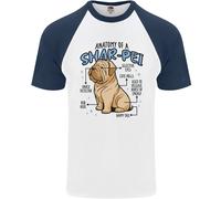 Maglietta Da Baseball S/S Divertente Per Uomo Anatomia Shar Pei