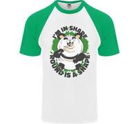 Maglietta Da Baseball S/S Divertente Per Uomo Con Orso Panda In Grasso