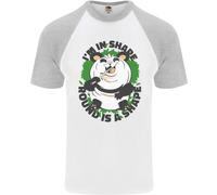 Maglietta Da Baseball S/S Divertente Per Uomo Con Orso Panda In Grasso