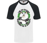 Maglietta Da Baseball S/S Divertente Per Uomo Con Orso Panda In Grasso