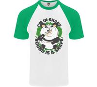 Maglietta Da Baseball S/S Divertente Per Uomo Con Orso Panda In Grasso