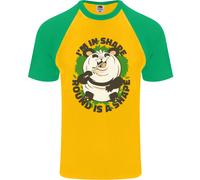 Maglietta Da Baseball S/S Divertente Per Uomo Con Orso Panda In Grasso