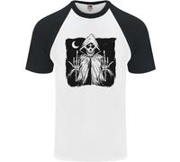 Maglietta Da Baseball S/S Divertente Per Uomo Con Teschio E Grim Reaper