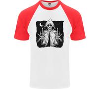 Maglietta Da Baseball S/S Divertente Per Uomo Con Teschio E Grim Reaper