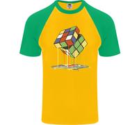 Maglietta Da Baseball S/S Divertente Puzzle Rubix Cube Uomo
