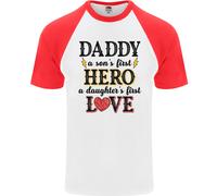 Maglietta Da Baseball S/S Per Papà, Eroe, Amore Di Figlia E Figlio
