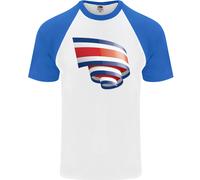 Maglietta Da Baseball S/S Per Uomini Con Bandiera Della Costa Rica Arricciata