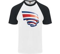 Maglietta Da Baseball S/S Per Uomini Con Bandiera Della Costa Rica Arricciata