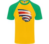 Maglietta Da Baseball S/S Per Uomini Con Bandiera Della Costa Rica Arricciata