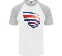 Maglietta Da Baseball S/S Per Uomini Con Bandiera Della Costa Rica Arricciata