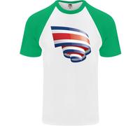 Maglietta Da Baseball S/S Per Uomini Con Bandiera Della Costa Rica Arricciata