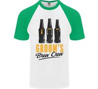 Maglietta Da Baseball S/S Per Uomini Grooms Brew Crew Beer Stag Do