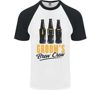 Maglietta Da Baseball S/S Per Uomini Grooms Brew Crew Beer Stag Do