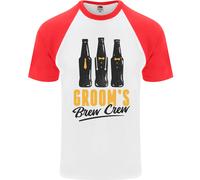 Maglietta Da Baseball S/S Per Uomini Grooms Brew Crew Beer Stag Do