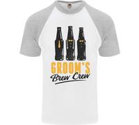 Maglietta Da Baseball S/S Per Uomini Grooms Brew Crew Beer Stag Do